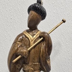 Vintage Asian Wood Sculpture 23 in Tall Felt Bottom Home Decoration Accents